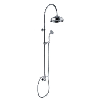 Colonna doccia tonda 2,2cm in ottone con soffione, deviatore e presa acqua a muro by CeramicStore | Lo specialista del tuo bagno