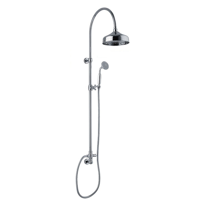 Colonna doccia tonda 2,2cm in ottone con soffione, deviatore e presa acqua a muro by CeramicStore | Lo specialista del tuo bagno