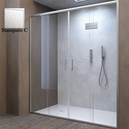 Box doccia per nicchia 2 porte scorrevoli Tonga 137/142 cm - Stampato C by CeramicStore | Lo specialista del tuo bagno