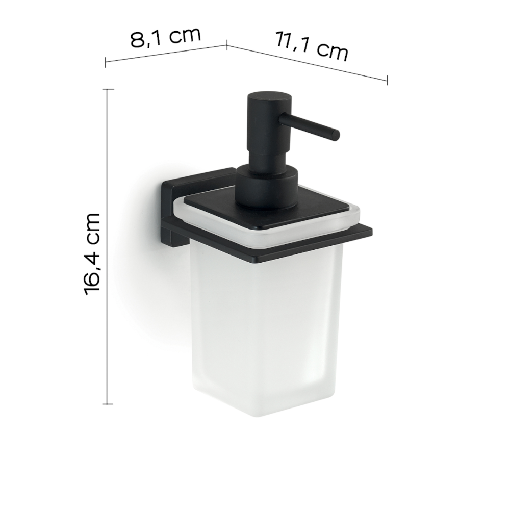 Dosasapone a parete con erogatore in Cromall Gedy modello Atena - Nero Matt by CeramicStore | Lo specialista del tuo bagno