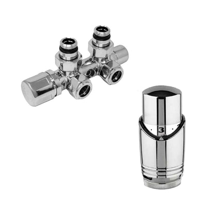 Kit Valvola-Detentore Termostatizzabile Monotubo/Bitubo con Testa Termostatica Cromo by CeramicStore | Lo specialista del tuo bagno