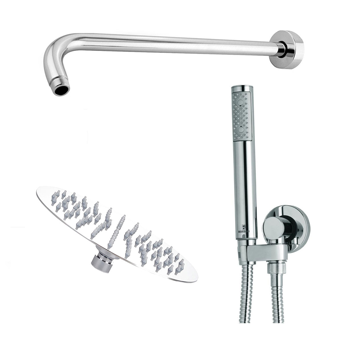 Composizione doccia soffione tondo Ares diametro 300 mm e kit duplex Bossini by CeramicStore | Lo specialista del tuo bagno