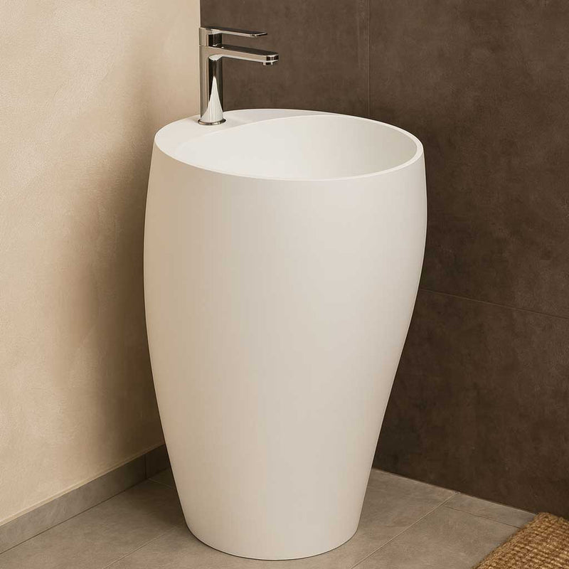 Lavabo monoblocco freestanding modello Cloud di Rak Ceramics Bianco Opaco