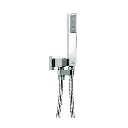 Composizione doccia squadrata Bossini Cube con soffione 20x20, braccio e kit duplex by CeramicStore | Lo specialista del tuo bagno