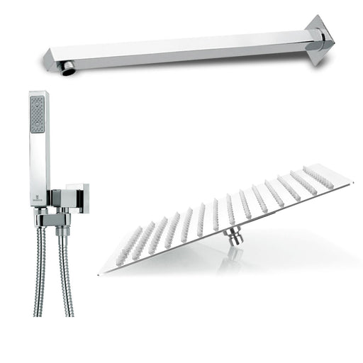 Composizione doccia squadrata Bossini Cube con soffione 40X40 braccio e kit duplex by CeramicStore | Lo specialista del tuo bagno