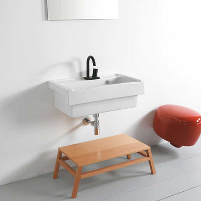 Lavabo sospeso in ceramica Xilon Lavarredo cm 90x50 colore bianco lucido Cod. 995 by CeramicStore | Lo specialista del tuo bagno