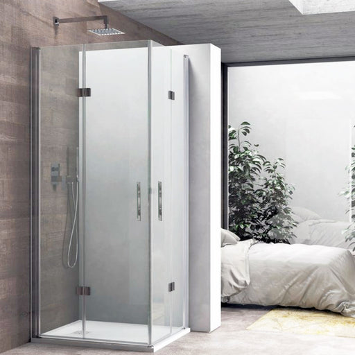 Box doccia con apertura angolare a soffietto cm 80x100 modello Beauty in cristallo temperato mm 8 -LATO SINISTRO by CeramicStore | Lo specialista del tuo bagno