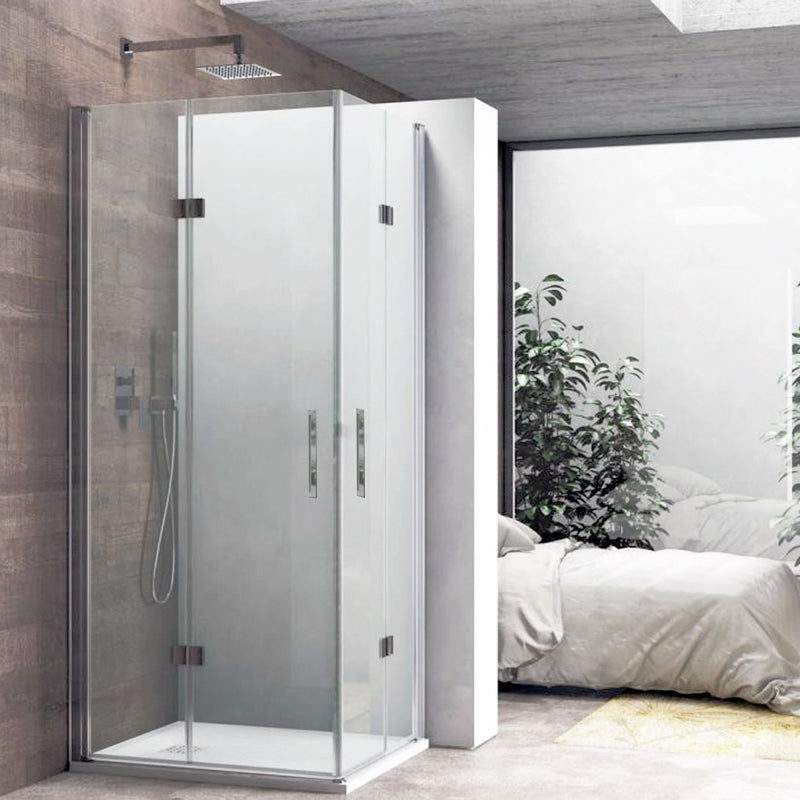 Box doccia con apertura angolare a soffietto cm 80x90 modello Beauty in cristallo temperato mm 8 -LATO SINISTRO by CeramicStore | Lo specialista del tuo bagno