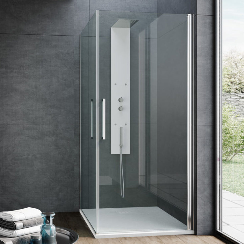 Box doccia con apertura angolare doppio battente cm 80x100 modello Beauty in cristallo temperato mm 8 by CeramicStore | Lo specialista del tuo bagno
