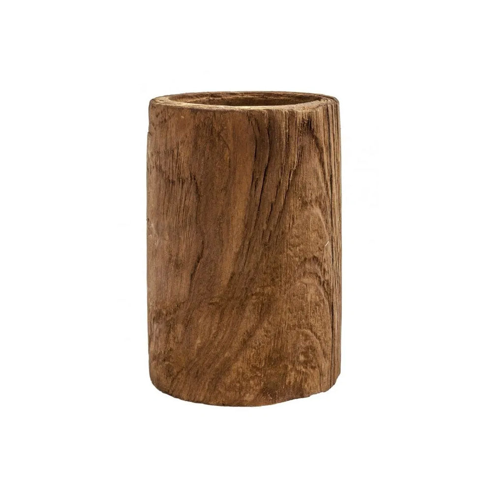 Bicchiere Porta Spazzolino 'Dalem' in Teak recuperato by Cipi - cm à¸ 10 x 12h