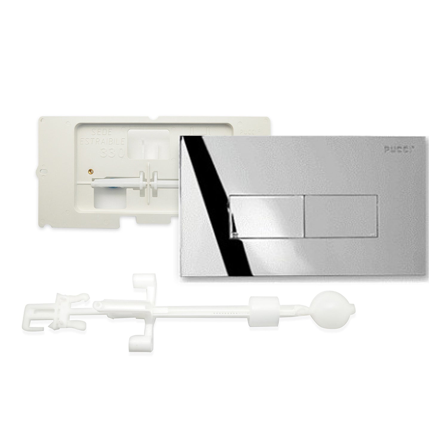 Kit rinnova da cassetta Pucci Sara in cassetta Pucci Eco con placca cromata by CeramicStore | Lo specialista del tuo bagno
