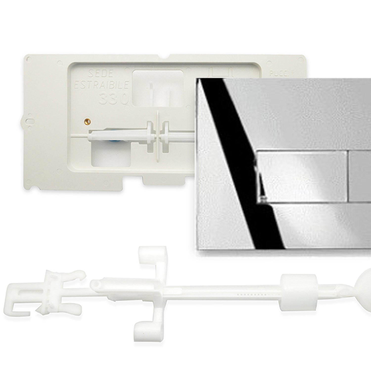 Kit rinnova da cassetta Pucci Sara in cassetta Pucci Eco con placca cromata by CeramicStore | Lo specialista del tuo bagno