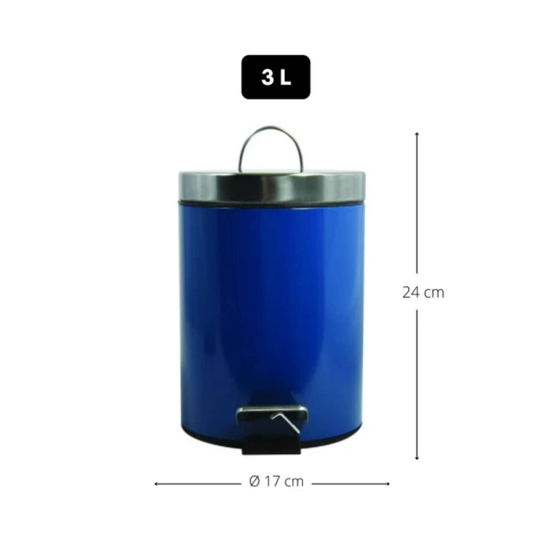 Pattumiera a pedale in metallo modello Unis capienza 3 litri colore blu marino by CeramicStore | Lo specialista del tuo bagno