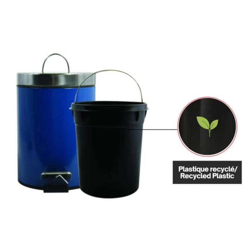 Pattumiera a pedale in metallo modello Unis capienza 3 litri colore blu marino by CeramicStore | Lo specialista del tuo bagno