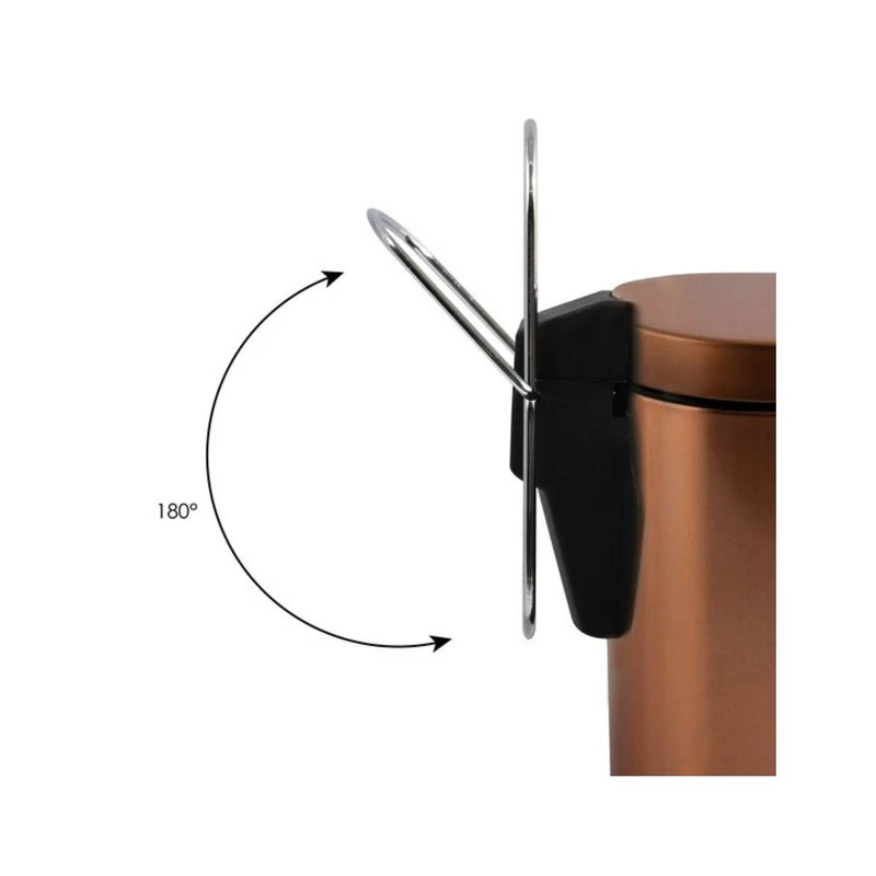 Pattumiera a pedale in metallo modello Hans capienza 3 litri colore effetto rame by CeramicStore | Lo specialista del tuo bagno