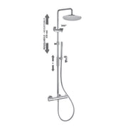 Paffoni Colonna doccia regolabile termostatica Birillo con deviatore, soffione tondo e doccino by CeramicStore | Lo specialista del tuo bagno