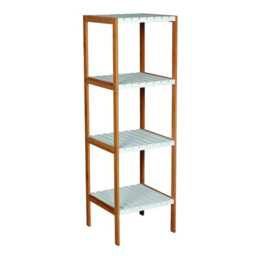 Scaffale 4 ripiani in bambà¹ di colore bianco e bambà¹ by CeramicStore | Lo specialista del tuo bagno