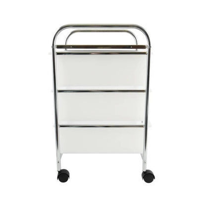 Carrello da bagno 3 cassetti in acciaio colore bianco e cromato by CeramicStore | Lo specialista del tuo bagno