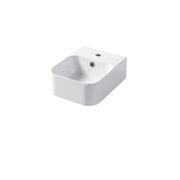 Lavabo rettangolare da appoggio o sospeso in ceramica bianca lucida 25x35cm serie Slim Disegno ceramica