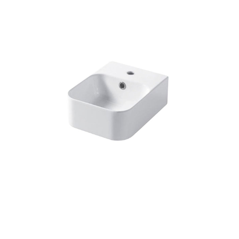 Lavabo rettangolare da appoggio o sospeso in ceramica bianca lucida 25x35cm serie Slim Disegno ceramica