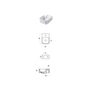 Lavabo rettangolare da appoggio o sospeso in ceramica bianca lucida 25x35cm serie Slim Disegno ceramica