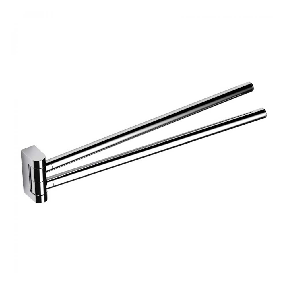 Porta salviette doppio a Snodo in ottone cromato Colombo Design collezione Mini Con fissaggio a tassello by CeramicStore | Lo specialista del tuo bagno