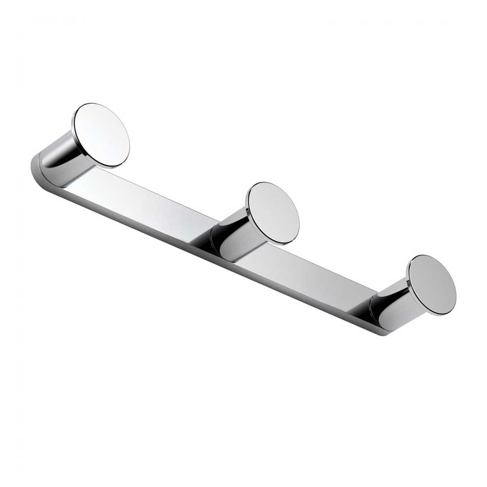 Appendino a tre ganci in ottone cromato Colombo Design collezione Mini Con fissaggio a tassello by CeramicStore | Lo specialista del tuo bagno