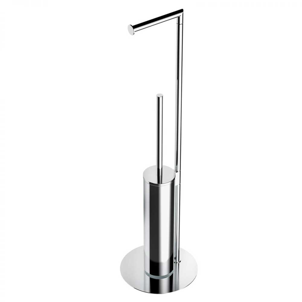 Piantana Portarotolo e Porta scopino da appoggio in ottone cromato  Colombo Design collezione Mini