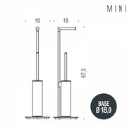 Piantana Portarotolo e Porta scopino da appoggio in ottone cromato  Colombo Design collezione Mini
