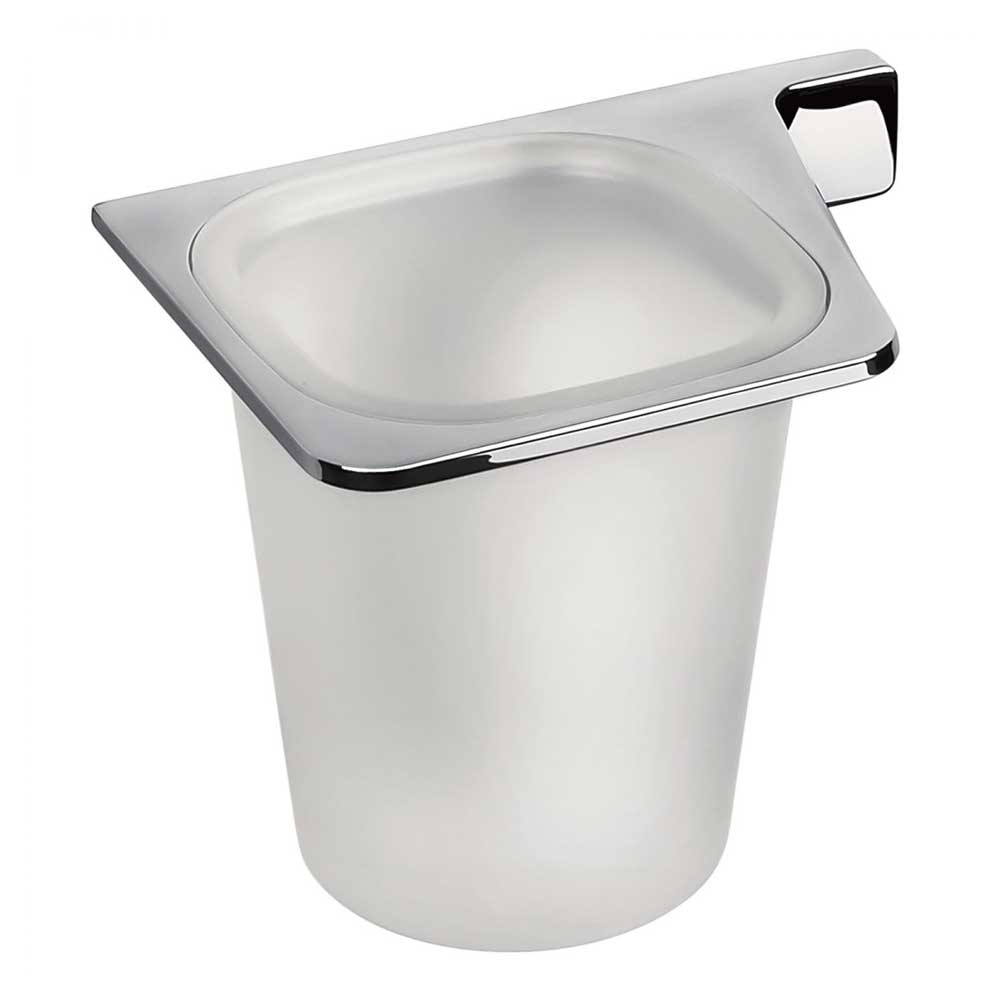 Porta Spazzolino in ottone cromato e vetro versione Sinistro Colombo Design collezione Alizà¨ Con fissaggio a tassello inclusi