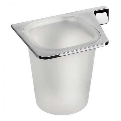 Porta Spazzolino in ottone cromato e vetro versione Sinistro Colombo Design collezione Alizà¨ Con fissaggio a tassello inclusi