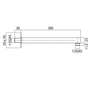 Braccio doccia Bossini in ottone cm 35 attacco 1/2'' - Cromato by CeramicStore | Lo specialista del tuo bagno