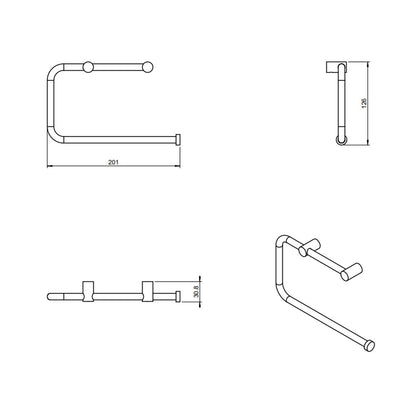 Porta asciugamani sospeso ad anello in acciaio inossidabile satinato della collezione 'Logic' by Cosmic cm 20 by CeramicStore | Lo specialista del tuo bagno