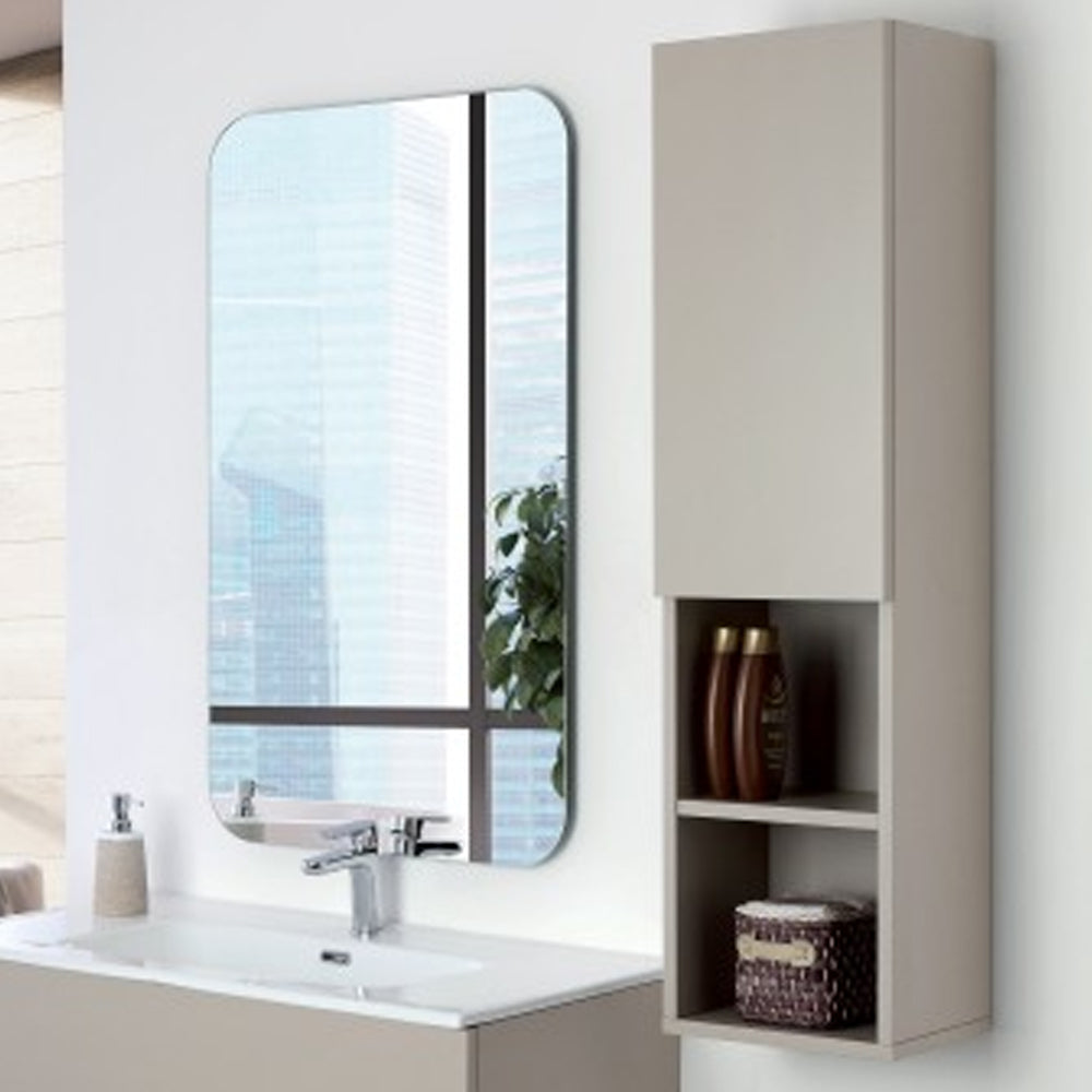 Pensile bagno Shade con anta a chiusura slow-motion e vani a giorno colore tortora by CeramicStore | Lo specialista del tuo bagno