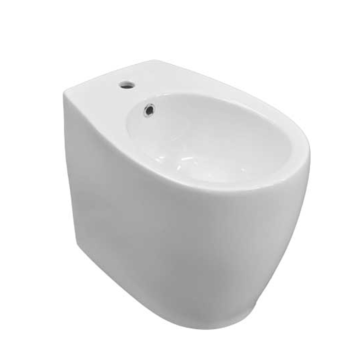 Bidet filomuro in ceramica bianca lucida serie Duomo Plus altezza cm 49