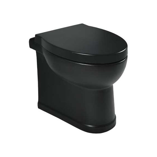 Vaso filomuro con scarico universale e sedile soft close serie Isola cm 48x38 - Nero Opaco