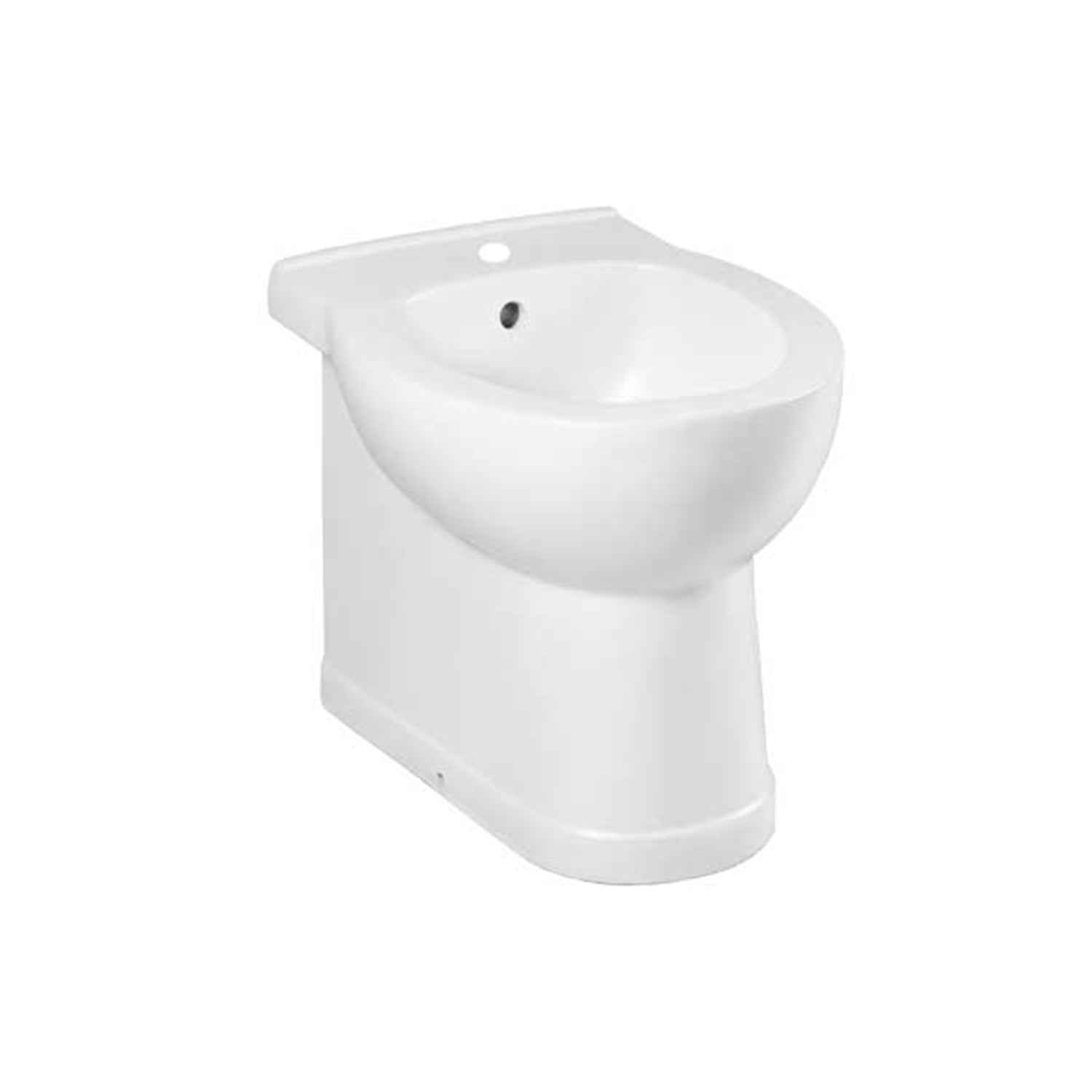 Bidet monoforo installazione filomuro in ceramica serie Isola cm 48x38 - Bianco Opaco