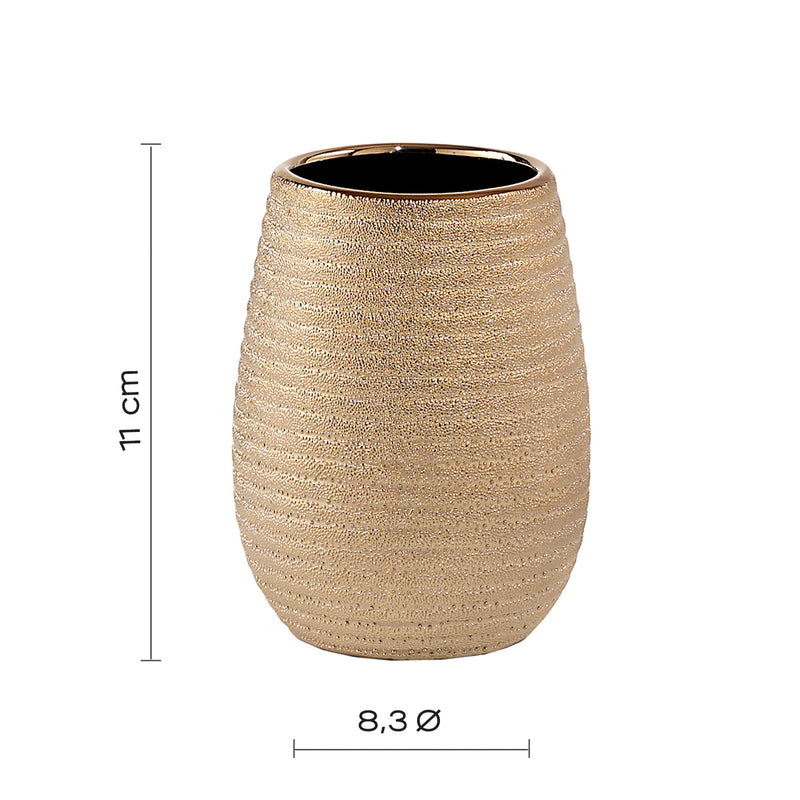 Portaspazzolini da appoggio in ceramica Gedy modello Astrid - Oro