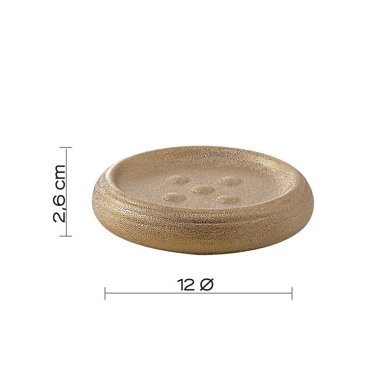 Portasapone da appoggio in ceramica Gedy modello Astrid - Oro