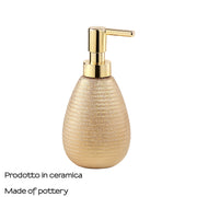 Dispenser sapone da appoggio in ceramica con erogatore Gedy modello Astrid - Oro