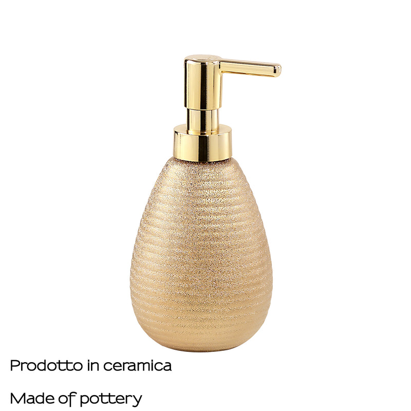 Dispenser sapone da appoggio in ceramica con erogatore Gedy modello Astrid - Oro