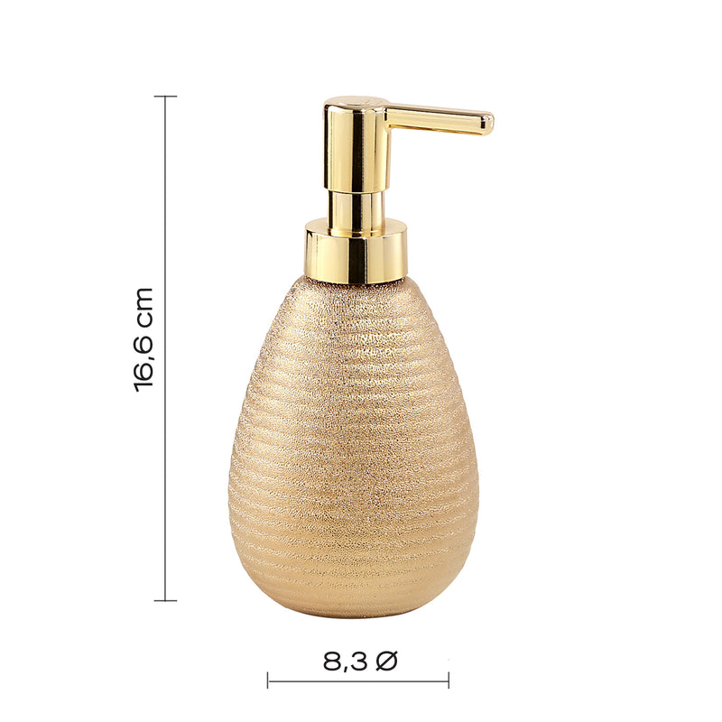 Dispenser sapone da appoggio in ceramica con erogatore Gedy modello Astrid - Oro