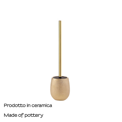 Scopino da appoggio in ceramica con ciuffo in setole Gedy modello Astrid - Oro by CeramicStore | Lo specialista del tuo bagno