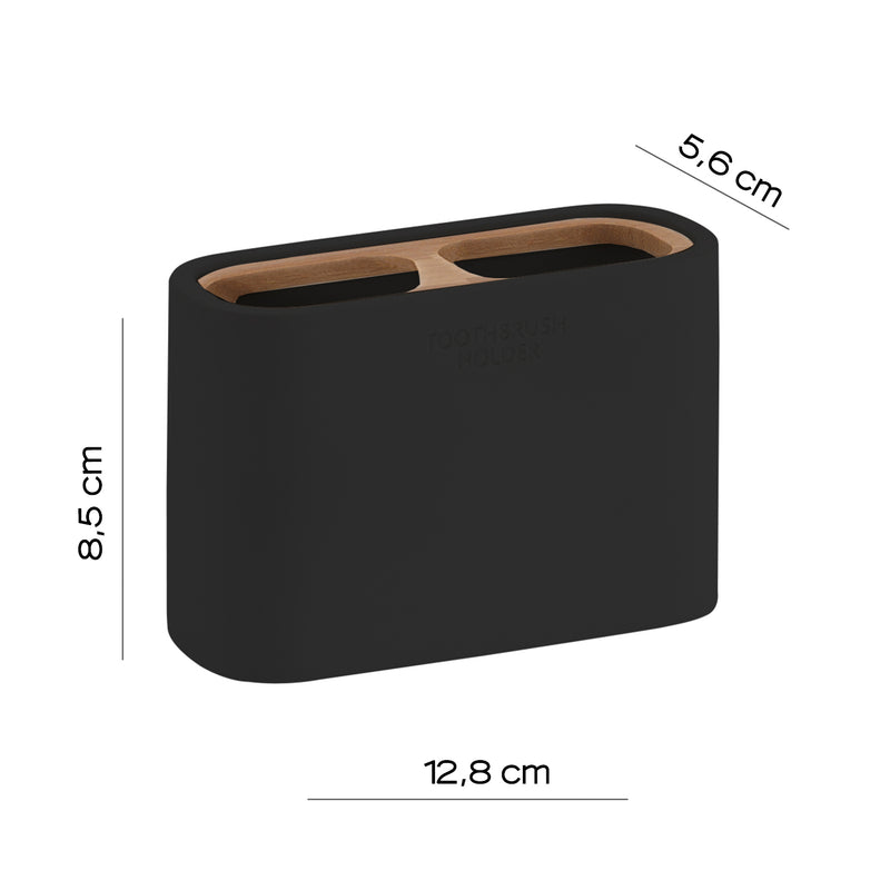 Portaspazzolini da appoggio Gedy modello Ninfea - Nero Matt