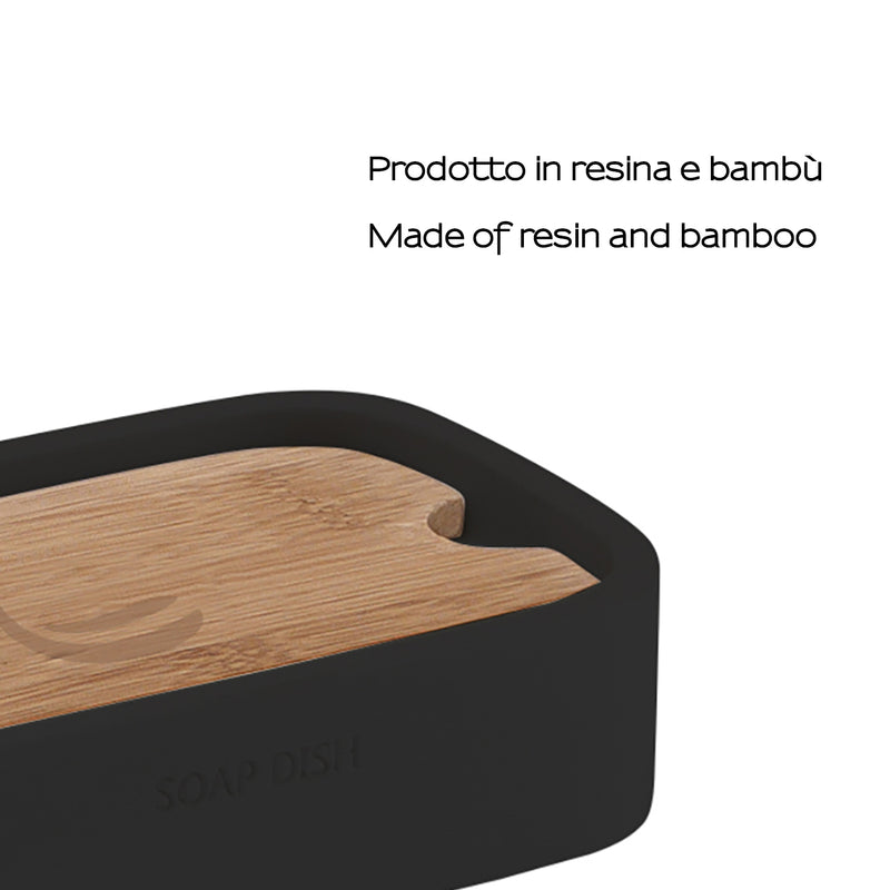 Portasapone da appoggio Gedy modello Ninfea - Nero Matt
