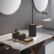 Scopino da appoggio con ciuffo in setole Gedy modello Ninfea - Nero Matt by CeramicStore | Lo specialista del tuo bagno