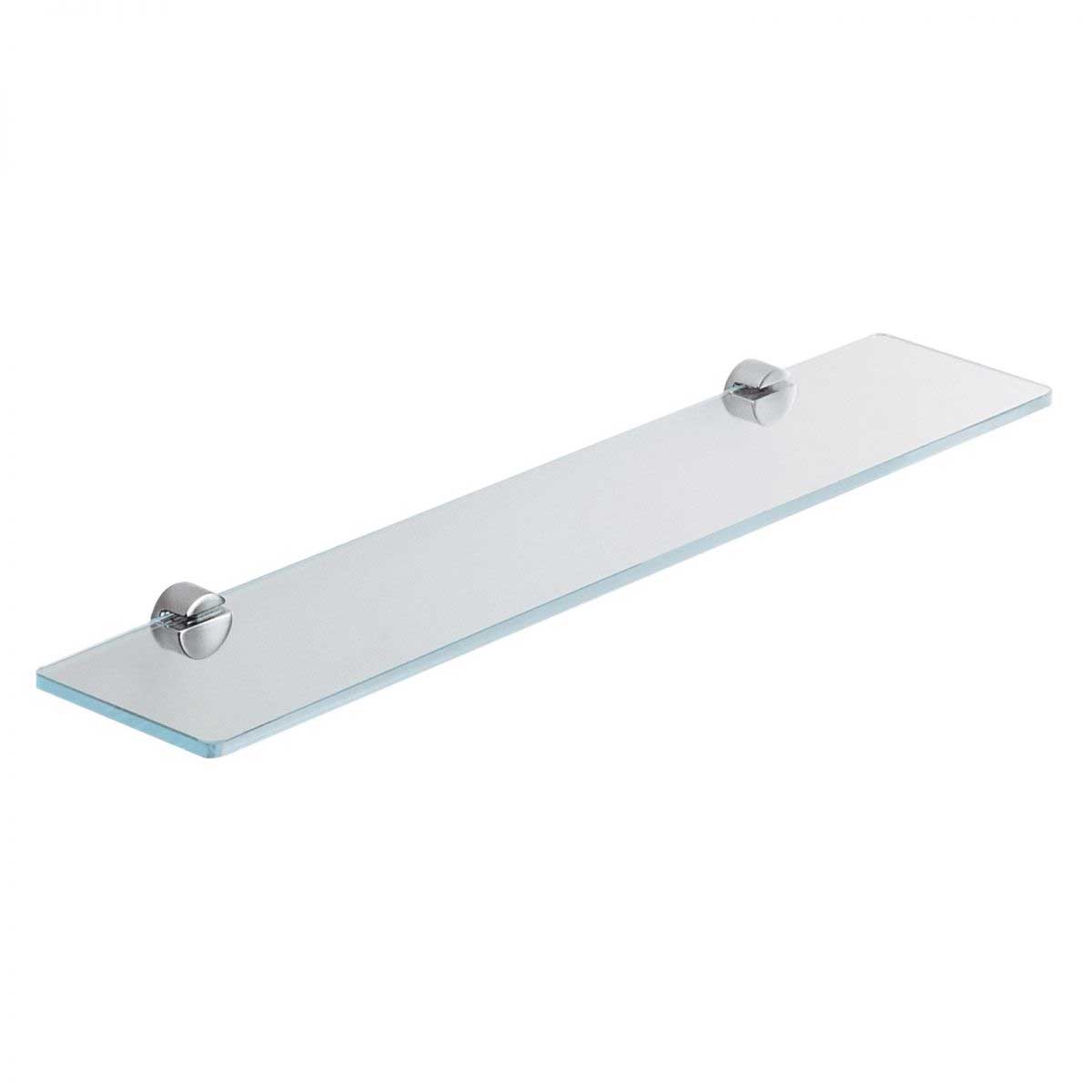 Mensola da bagno in vetro e ottone cromato collezione Plus di Colombo Design