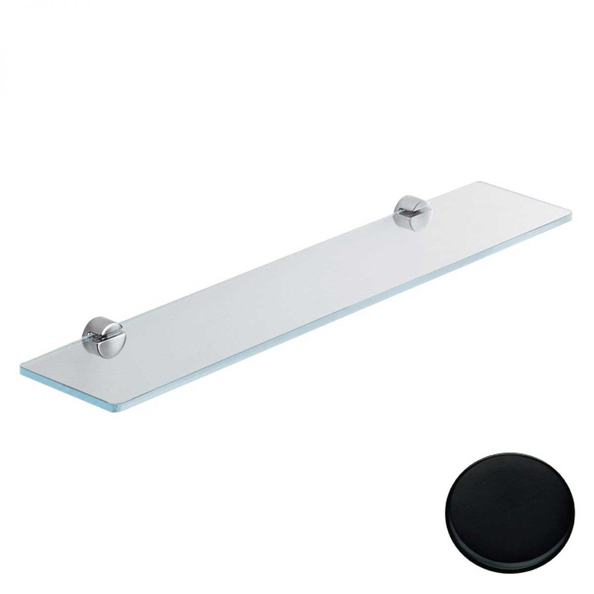 Mensola da bagno in vetro e ottone nero opaco collezione Plus di Colombo Design