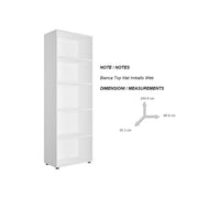 Libreria a 5 ripiani 68.8 x 35.3 x H. 200 cm - Bianco Matt by CeramicStore | Lo specialista del tuo bagno