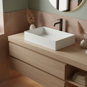 Lavabo da appoggio 60x38 cm Ceramica Azzurra Elegance Squared Bianco Lucido